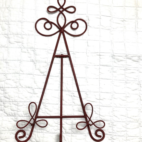 decorative plate stand iron 21" high 12" wide holds small or large handmade - Picture 6 of 7
